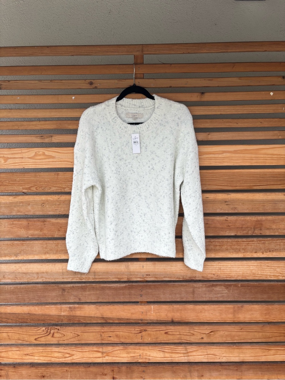 Loft white sweater with silver dots